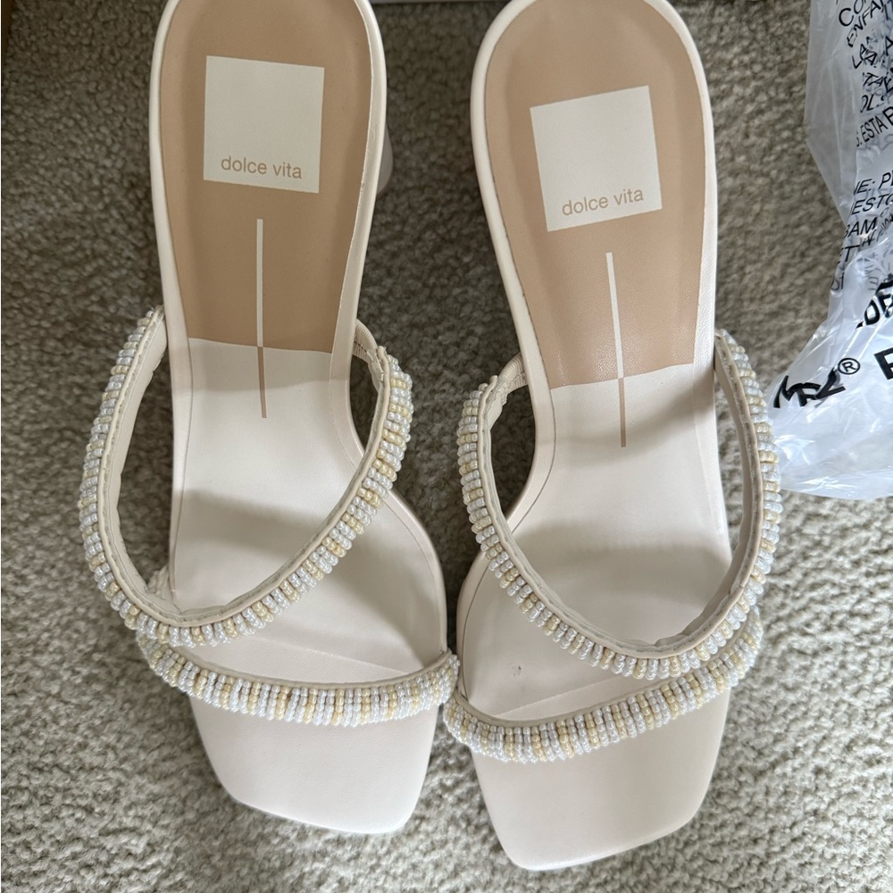 Dolce Vita Women's Ivory Beaded Sandals